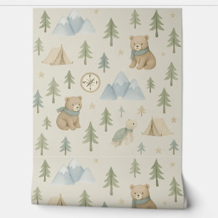 Woodland Adventure boy Kwekerij Behang Beren