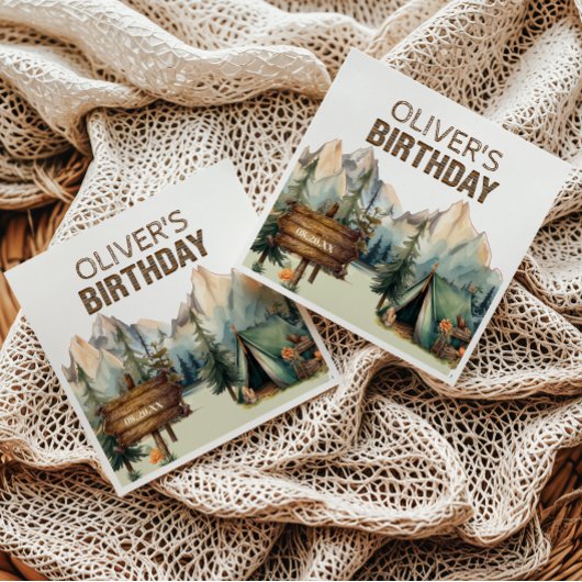 Woodland Adventure Camper Verjaardag Servetten