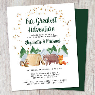 Woodland Adventure Couples Baby shower Invitation