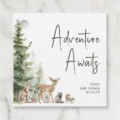 Woodland Adventure wacht op Baby shower dank u Bedankjes Labels (Voorkant)