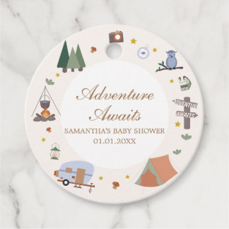 Woodland Adventure wacht op Camping Baby shower Bedankjes Labels
