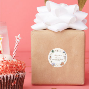 Woodland Adventure wacht op Camping Baby shower Ronde Sticker