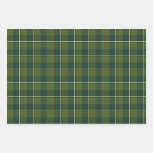 Woodland and Evergreen Plaid Inpakpapier Vel (Voorkant 3)