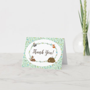 Woodland Animal Baby shower Bedankkaart