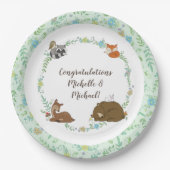 Woodland Animal Baby shower Papieren Bordje (Voorkant)