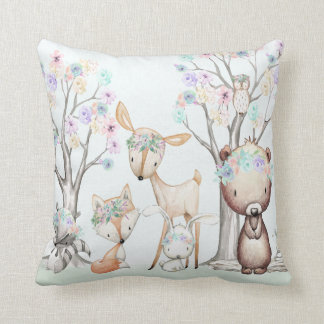 Woodland Animal Boho Baby Girl Nursery Pillow Kussen
