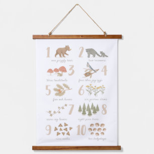 Woodland Animal Counting Numbers Kinder Room Decor Hangend Wandkleed