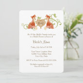 Woodland Animal Creatures, Fox n Vines Weddings Kaart (Staand voorkant)