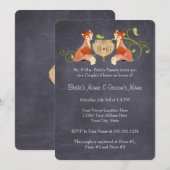 Woodland Animal Creatures, Fox n Vines Weddings Kaart (Voorkant / Achterkant)