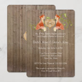 Woodland Animal Creatures, Fox n Vines Weddings Kaart (Voorkant / Achterkant)