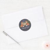 Woodland Animal Creatures, Fox n Vines Weddings Ronde Sticker (Envelop)