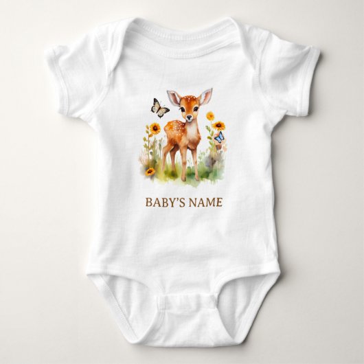 Woodland Animal Deer Baby shower Romper (Voorkant)