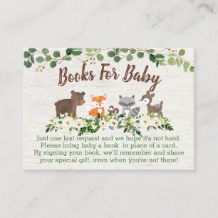 Woodland Animal Floral Baby Boek Aanvraag Kaarten Plaatskaartje