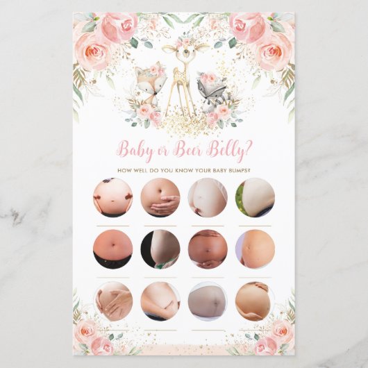 Woodland Animal Floral Baby of Beer Belly Game (Voorkant)