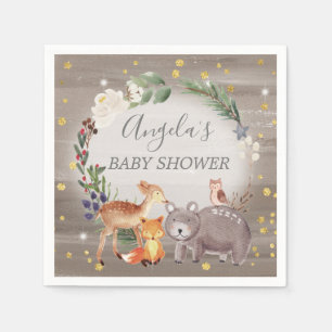Woodland Animal Friends Sparkle Baby shower Servet