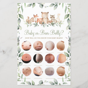 Woodland Animal Fun Shower Baby of Beer Belly Game