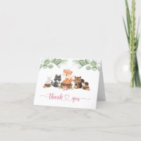 Woodland Animal Greenery Pink Baby shower