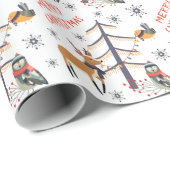 Woodland Animal Kerstmis Cadeaupapier (Rol Hoek)
