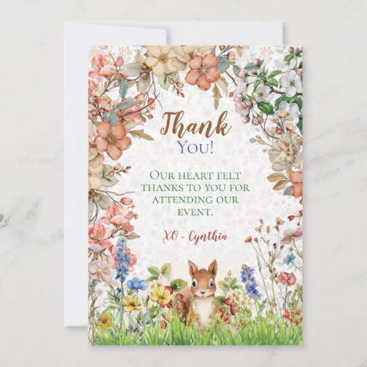 Woodland Animal Merci Note (Dos)