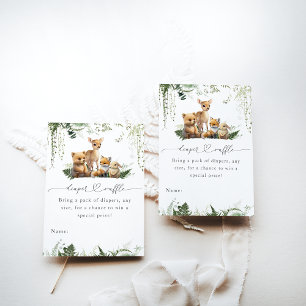 Woodland Animal Neutral Baby shower Luier Informatiekaartje