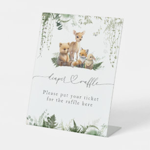 Woodland Animal Neutral Baby shower Luier Reclamebord Met Voetstuk