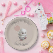 Woodland Animal Owl Hand Drawn Cute Name Papieren Bordje (Feest)