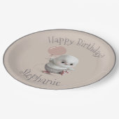 Woodland Animal Owl Hand Drawn Cute Name Papieren Bordje (Gekanteld)