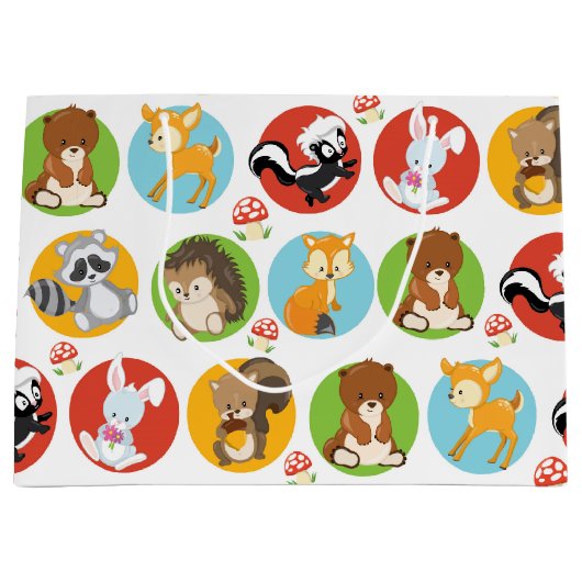 Woodland Animal party grote cadezak Groot Cadeauzakje (Voorkant)