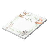 Woodland Animal Personalized Mitswa Notes Notitieb Notitieblok (Gedraaid)