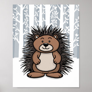 Woodland Animal Porcupine Poster