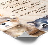 Woodland Animal thema niet zeggen baby Game Poster (Hoek)