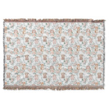 Woodland Animal Throw Blanket