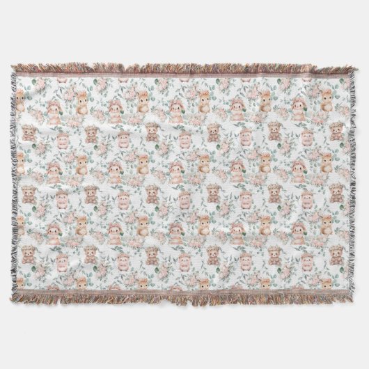 Woodland Animal Throw Blanket Deken (Voorkant)