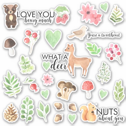 Woodland Animal Vinyl Stickers (Voorkant)