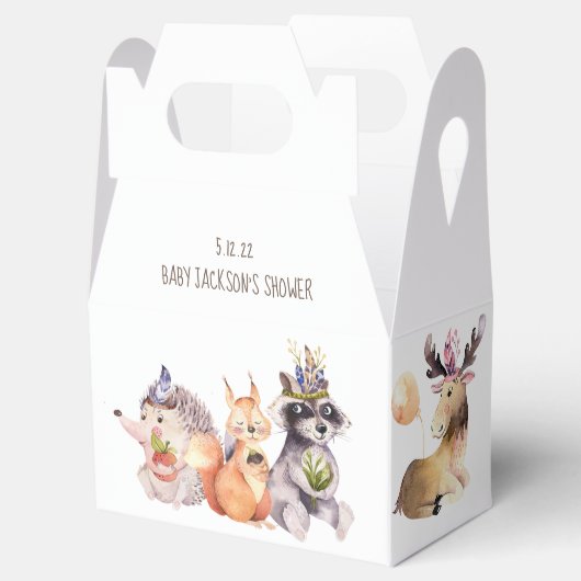 Woodland Animals 10 pk Party Favor Gable Box Bedankdoosjes (Geopend)