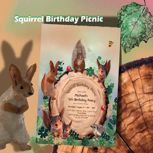 Woodland Animals 5e verjaardag uitnodiging