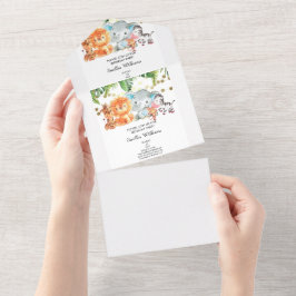 Woodland Animals Adventure Baby shower All In One Uitnodiging