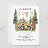 Woodland Animals Adventure Baby Shower Invitation (Devant)