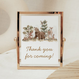 Woodland Animals Adventure Bedankt voor je komst Poster