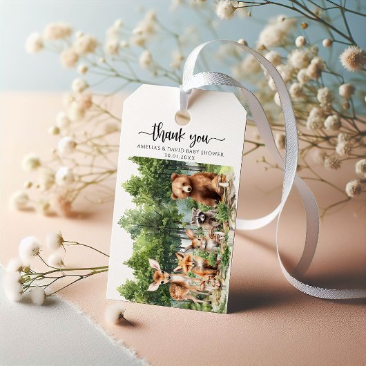 Woodland Animals Adventure Dank u wel Cadeaulabel