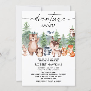 Woodland Animals Adventure wacht op Baby shower Kaart
