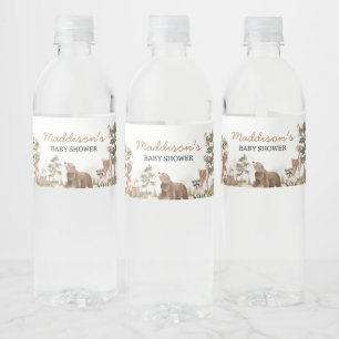Woodland Animals Adventure wacht op Baby shower Waterfles Etiket