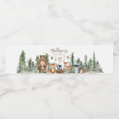 Woodland Animals Adventure wacht op Baby shower Waterfles Etiket (Enkel label)