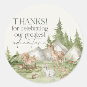 Woodland Animals Adventure wacht op favoriete Stic Ronde Sticker