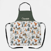 Woodland Animals and Rustic Cabins in the Snow Schort (Voorkant)