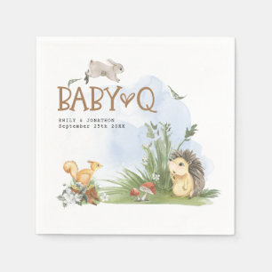 Woodland Animals Baby Q BBQ Baby shower Servet