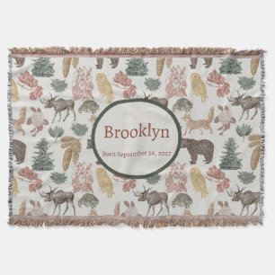 Woodland Animals Baby – Rustieke Beren, vossen, ui Deken
