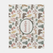 Woodland Animals Baby – Rustieke Beren, vossen, ui Fleece Deken (Voorkant)