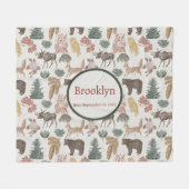 Woodland Animals Baby – Rustieke Beren, vossen, ui Fleece Deken (Voorkant (Horizontaal))