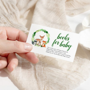 Woodland Animals Baby shower Boeken voor Baby Informatiekaartje